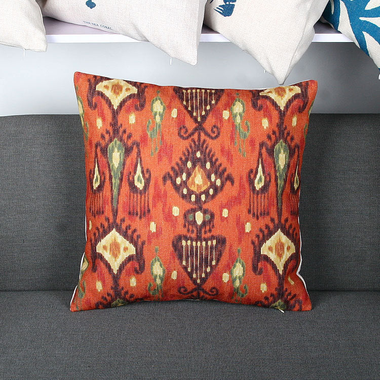 Ikat-Print Quadrat Decorative Throw Kissenbezug mit verborgener Reißverschluss