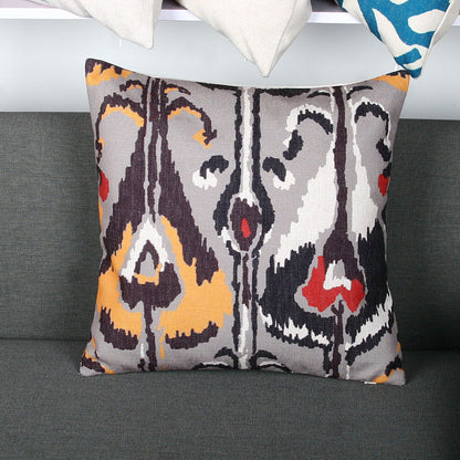 Ikat-Print Quadrat Decorative Throw Kissenbezug mit verborgener Reißverschluss