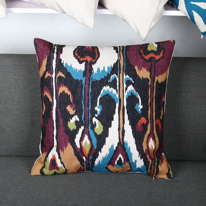 Ikat-Print Quadrat Decorative Throw Kissenbezug mit verborgener Reißverschluss