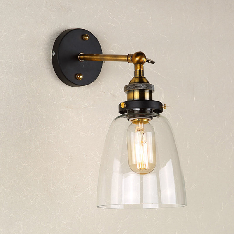 Ovaler Wandspiegel-Lampen Retro-Industriestil Glas Einzelne Spiegel-Lampe | Brehn