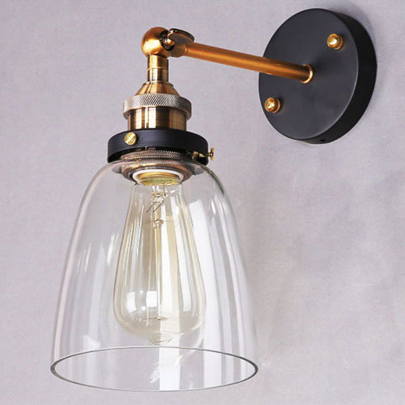 Ovaler Wandspiegel-Lampen Retro-Industriestil Glas Einzelne Spiegel-Lampe | Brehn