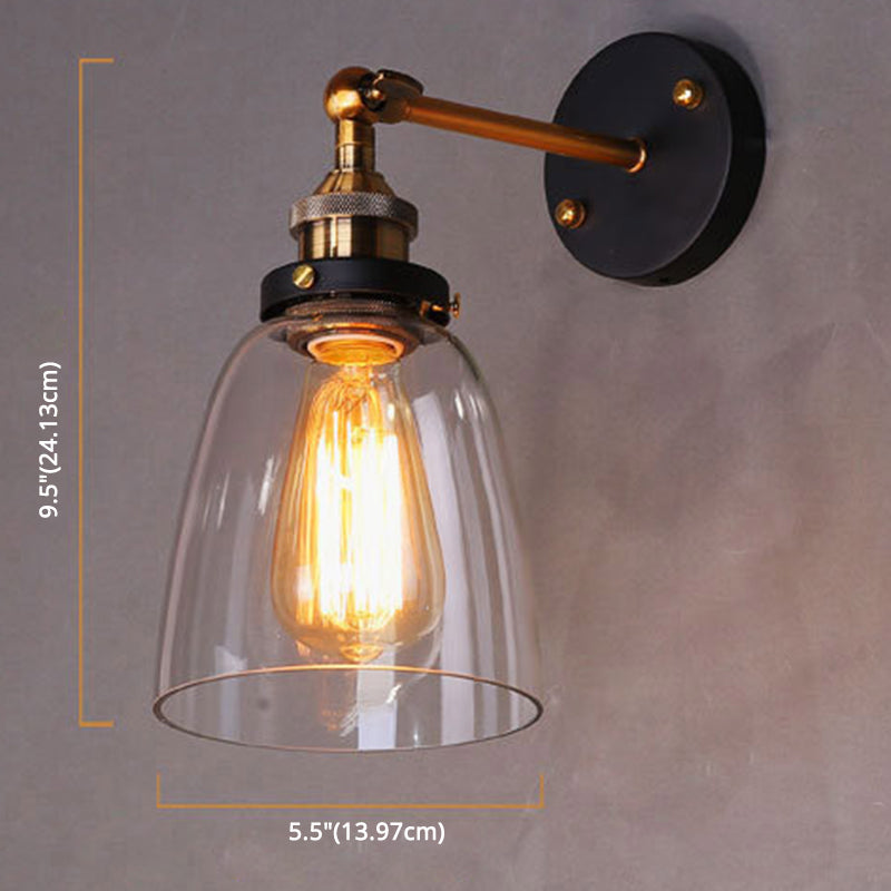Ovaler Wandspiegel-Lampen Retro-Industriestil Glas Einzelne Spiegel-Lampe | Brehn