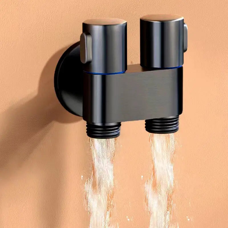Doppelte Kontrollventil aus Messing – Wasserversorgung mit mattschwarzer Oberfläche