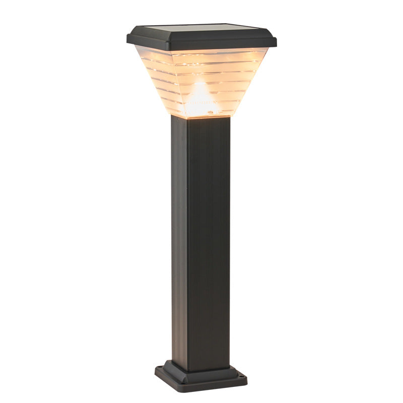 Moderner Minimalistischer Quadratischer Zylinder Solar Wasserdichter ABS PC LED Außenleuchte Für Garten | Brehn