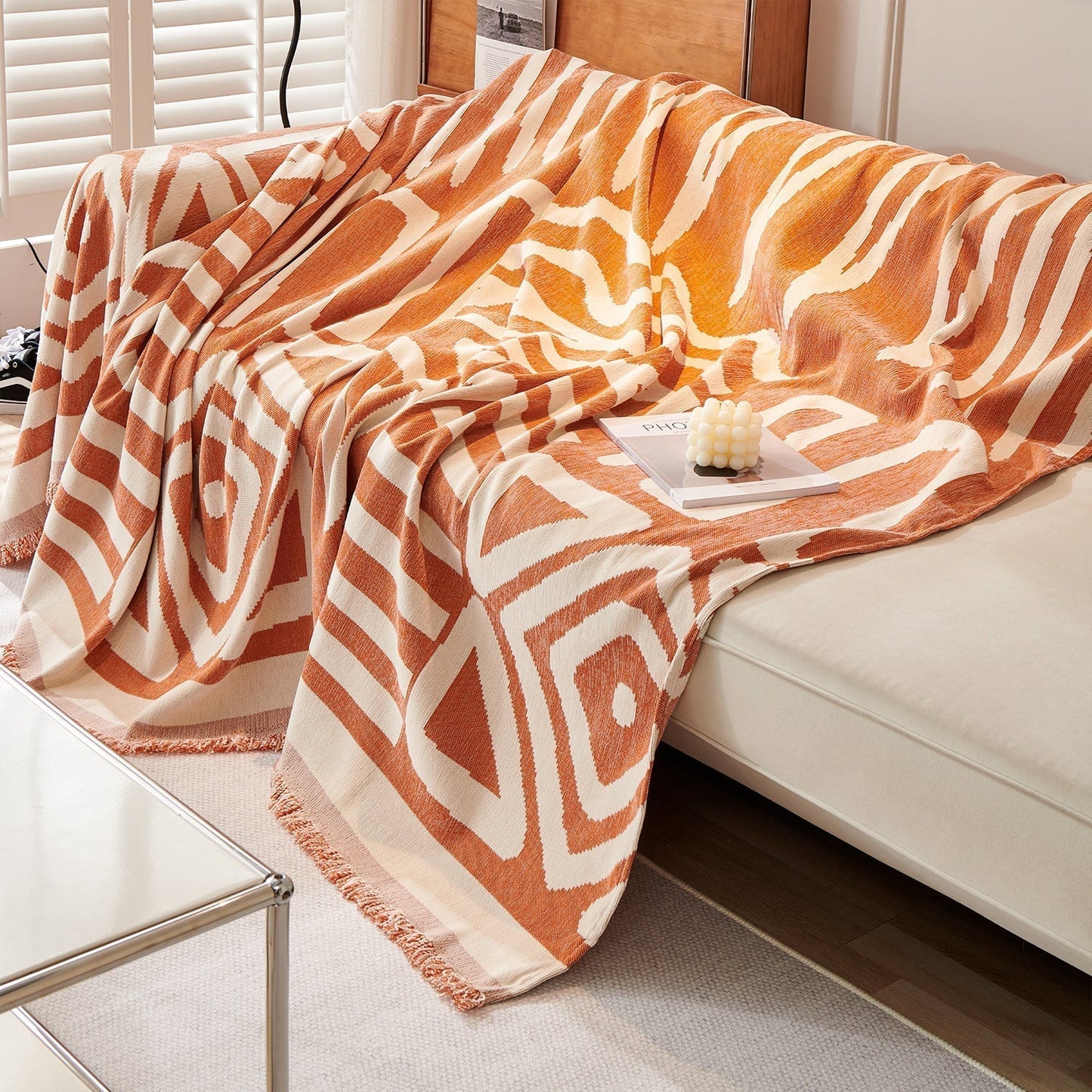 Geometrischer Boho-Stil Sofaüberzug - Modern, Stilvoll & Strapazierfähig Sofa Schutz | Brehn