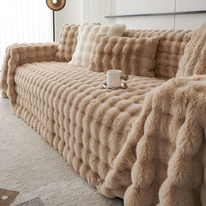 Luxe Ripple Faux Fur Sofa Cover - Modern, Stylisch & Langlebig Sofa Schutz | Brehn