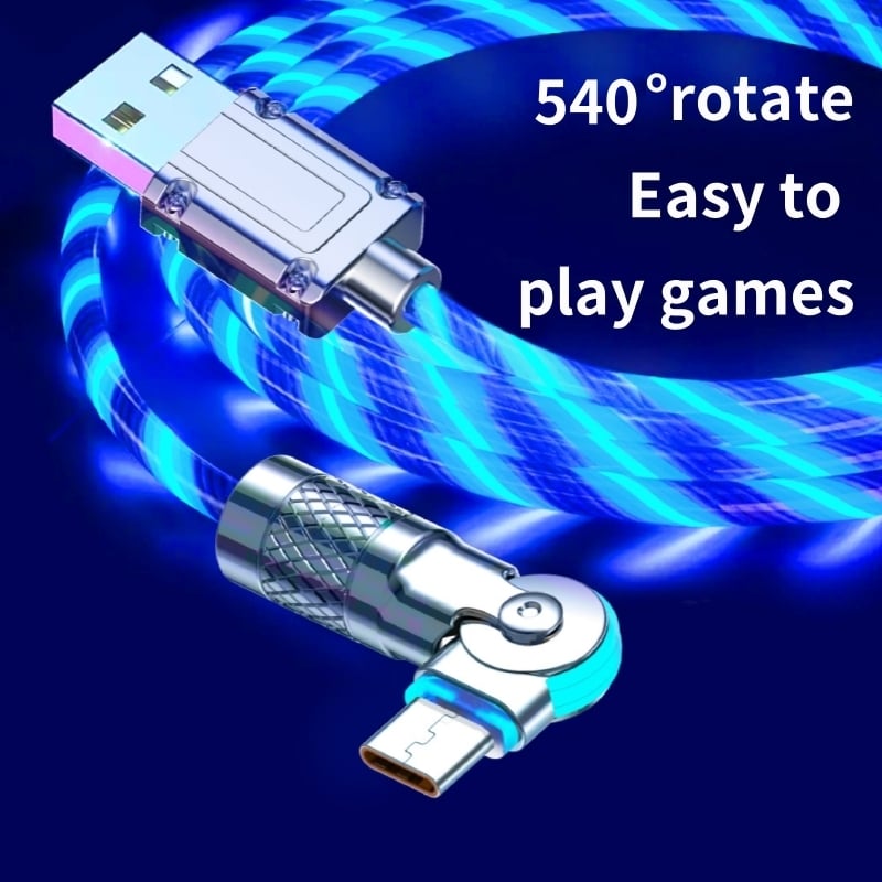 Magnetisches Ladekabel | 540° drehbarer Stecker | Schnellladung mit LED-Beleuchtung