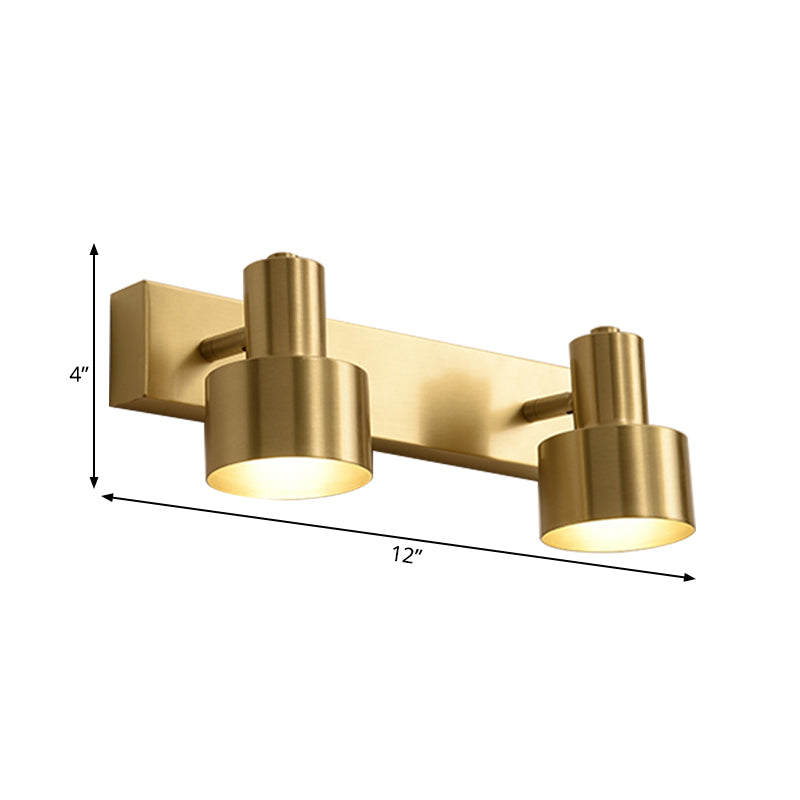 Metall Messing Wand Vanity Licht Zylinder 1/2/3-Birne LED Traditionalist Wandleuchte für Badezimmer | Brehn