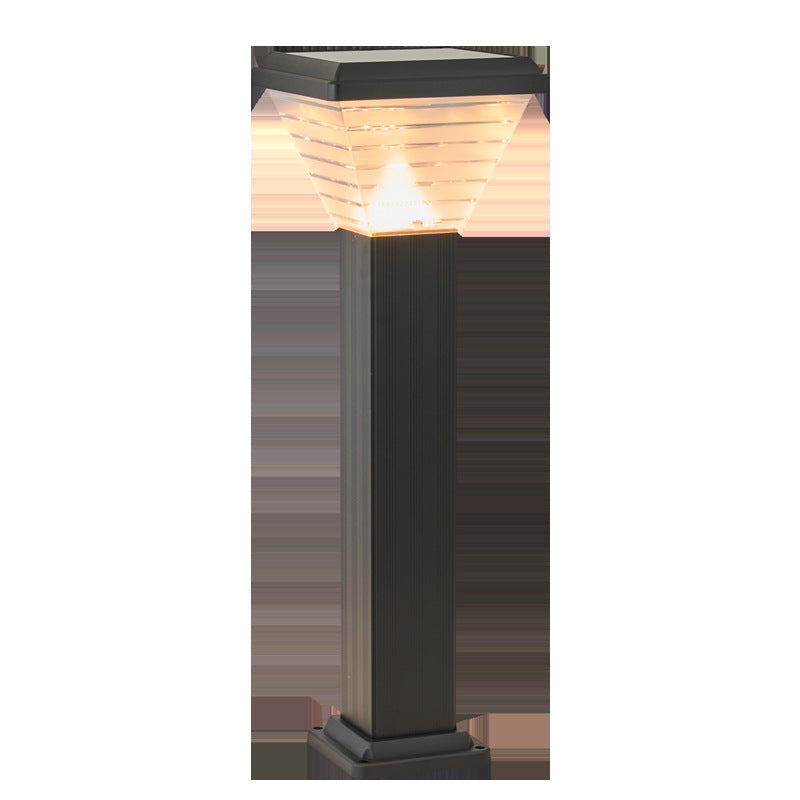 Moderner Minimalistischer Quadratischer Zylinder Solar Wasserdichter ABS PC LED Außenleuchte Für Garten | Brehn