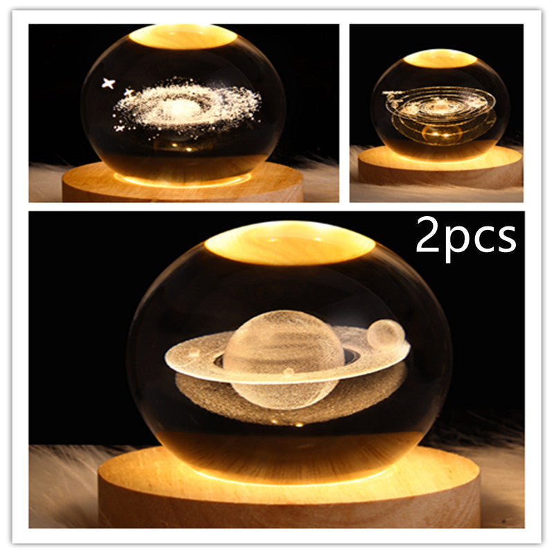 3D Galaxy Kristallkugel LED Nachtlicht | Brehn