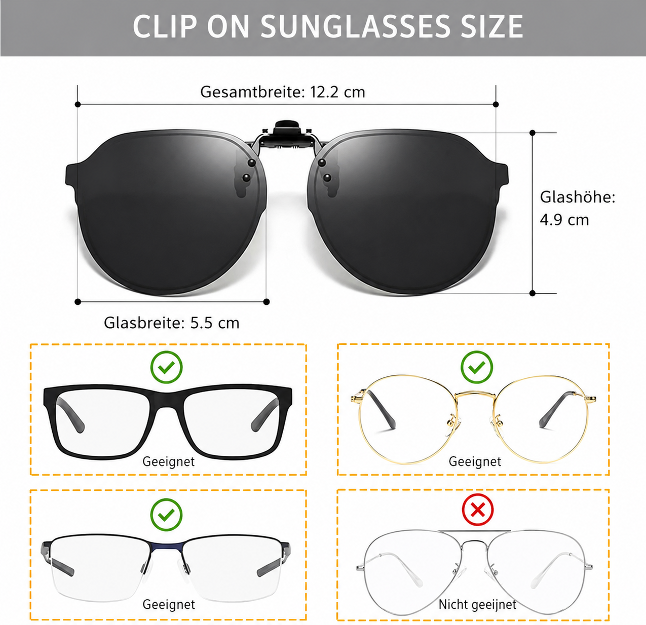 Polarisierte Clip-On Sonnenbrille | Brehn