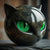 Brehn | NoirCat Skulptur – Schwarzer Katzenkopf mit hypnotisierenden Augen