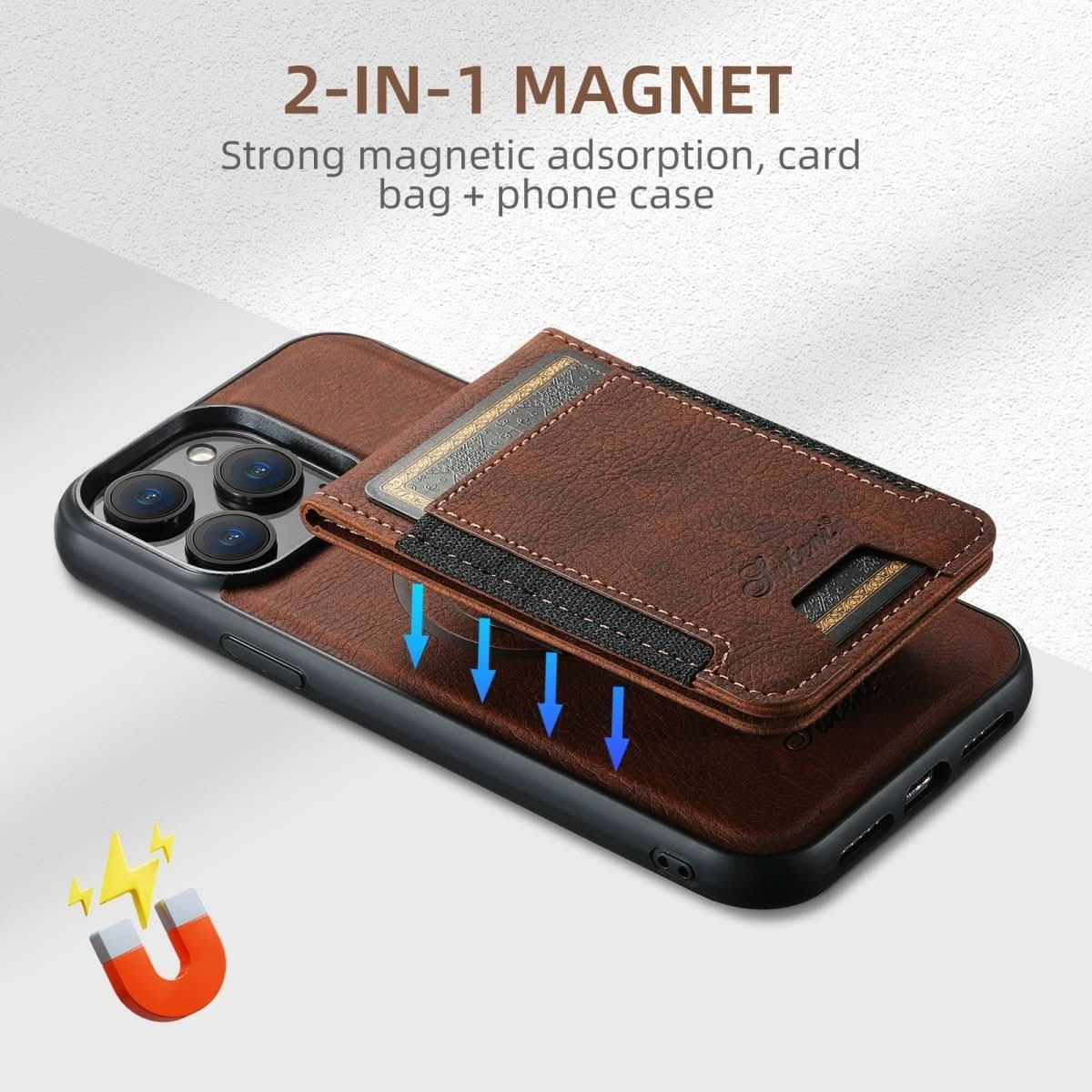 MagVibe Hülle – Premium-Lederhülle mit Kartenhalter und Magnetständer