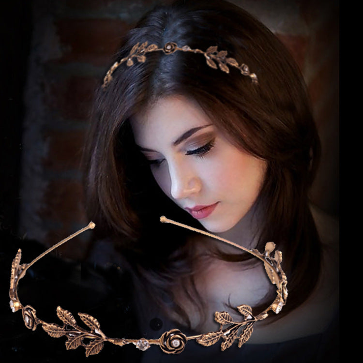 Damen Elegante Haarband mit luxuriösen Blattdesign Brehn