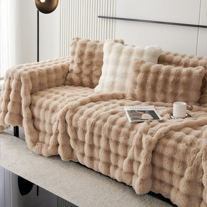 Luxe Ripple Faux Fur Sofa Cover - Modern, Stylisch & Langlebig Sofa Schutz | Brehn