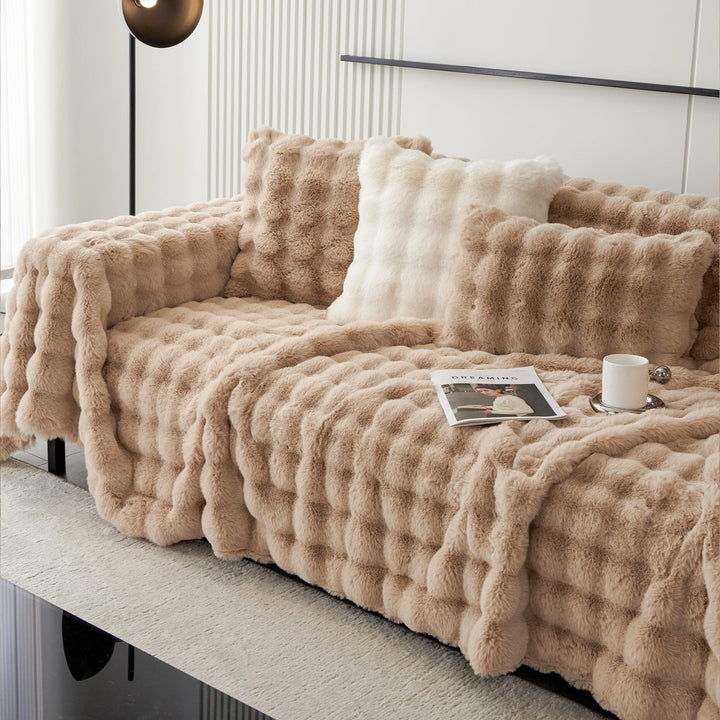 Luxe Ripple Faux Fur Sofa Cover - Modern, Stylisch & Langlebig Sofa Schutz | Brehn