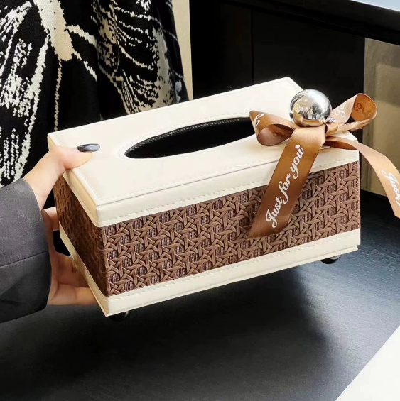 Modèra Premium Taschentuchbox aus Kunstleder | Stilvoller und langlebiger Taschentuchorganizer für moderne Räume