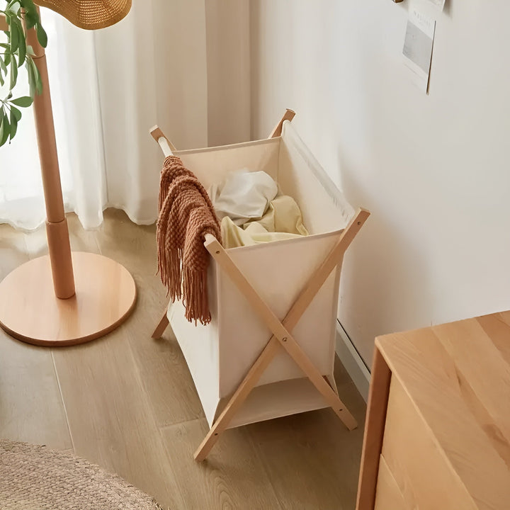 Faltbarer Wäschekorb aus Holz – Robustes Holzesdesign | Dekorativ und funktional | Brehn