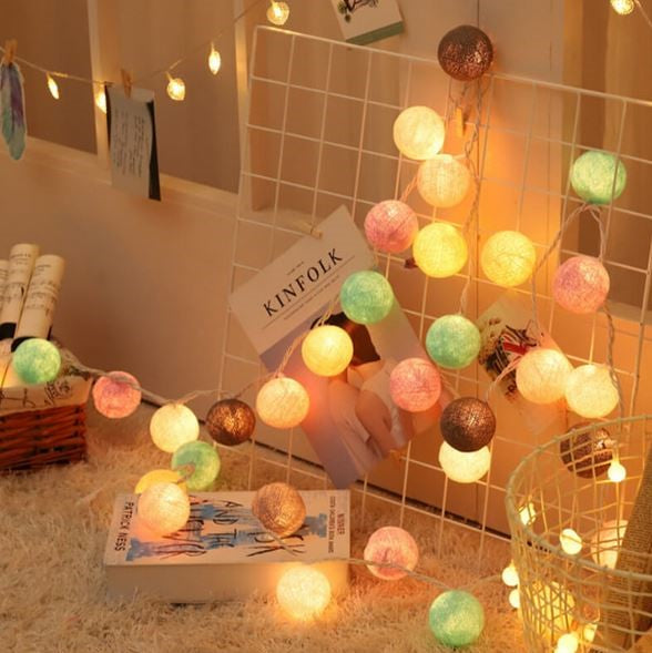 Brehn | Royallure Baumwollballon-Lichterkette – Gemütliche Dekoration für Zuhause & Feiern