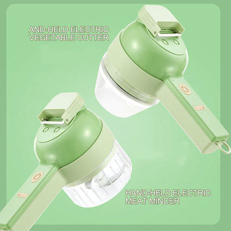 4 In 1 Handheld Elektrischer Gemüseschneider Set | Brehn