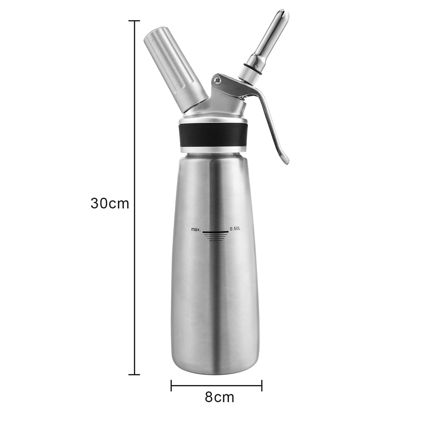 Sahnespender Edelstahl mit 3 Düsen 500ml | Brehn