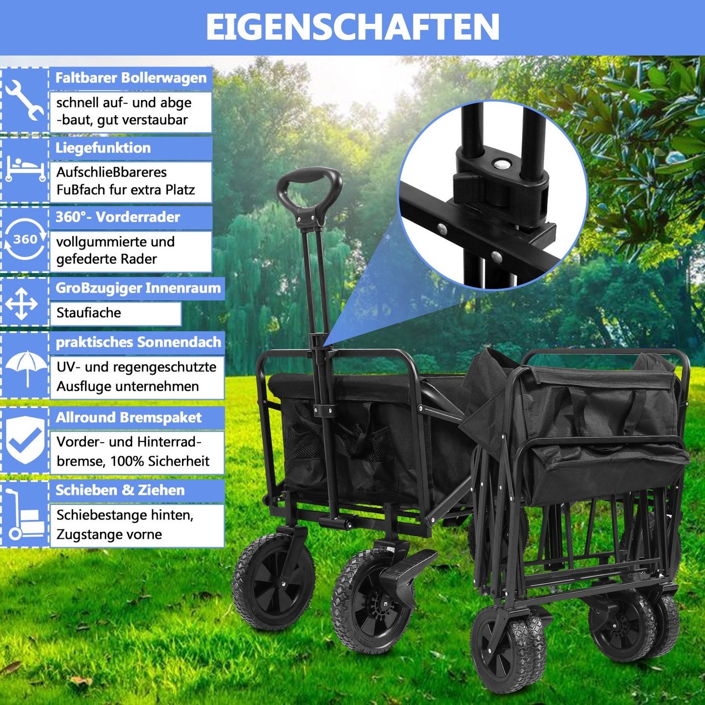 Bollerwagen Kippwagen Transportwagen 100kg Belastbarkeit | Brehn