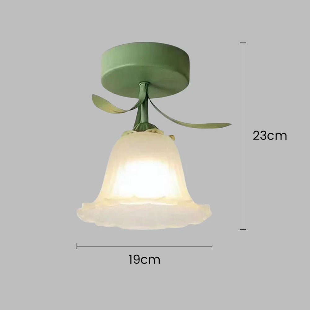 Deckenleuchte mit floralem Glasschirmdesign