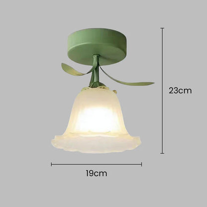 Deckenleuchte mit floralem Glasschirmdesign