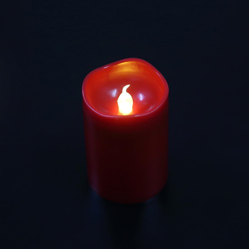 LED-Kerzen aus Kunststoff 6 Stk. in rot (5,0 x 7,4 cm.) | Brehn
