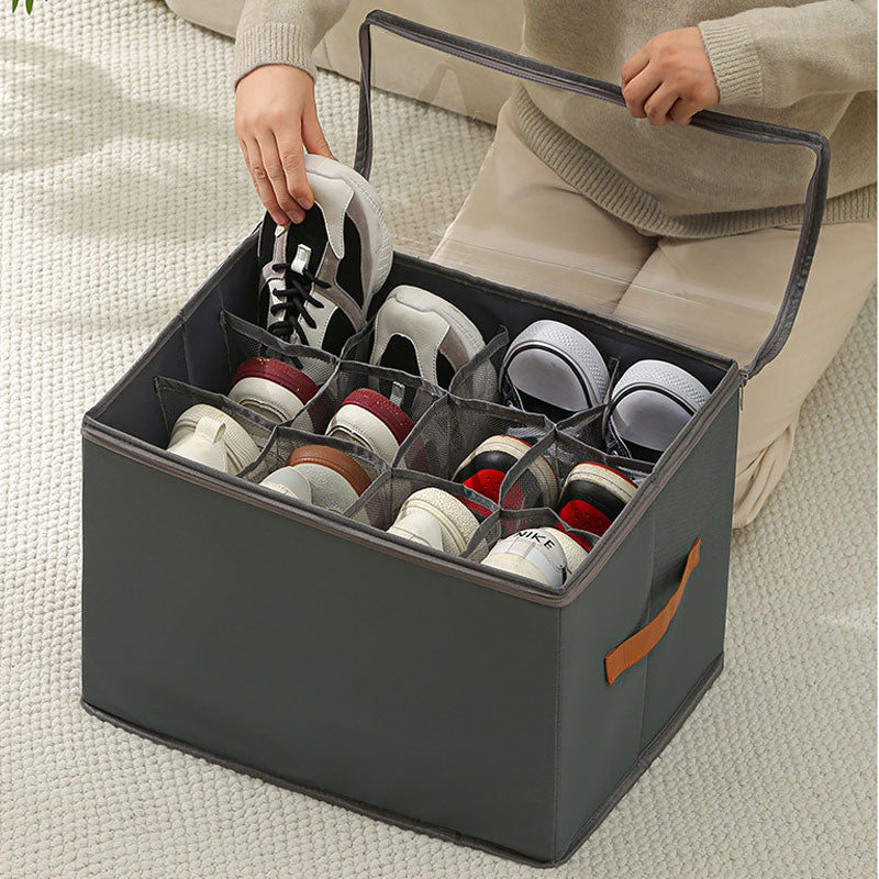 Brehn | Zusammenklappbare Schuh-Organizer-Box mit transparentem Deckel