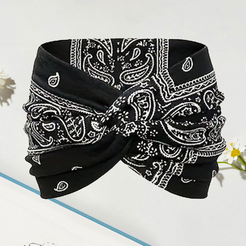 Brehn | Vintage-Stil Breites Batik-Haarband
