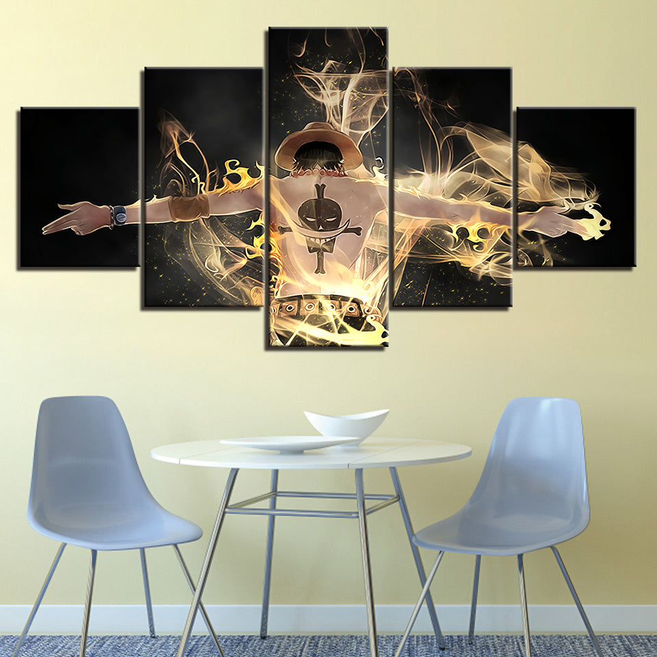 Skullman Fire 5-teiliges Leinwandbild