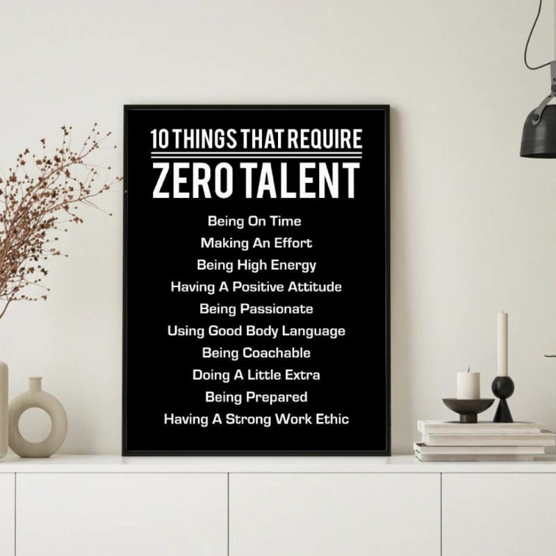 10 Dinge, die kein Talent erfordern Poster Leinwandmalerei Wand | Brehn