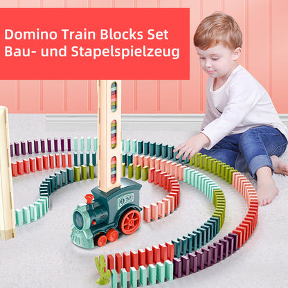 Brehn | Domino-Zug-Baustein-Set, das Baustein-Spielzeug zusammenbaut