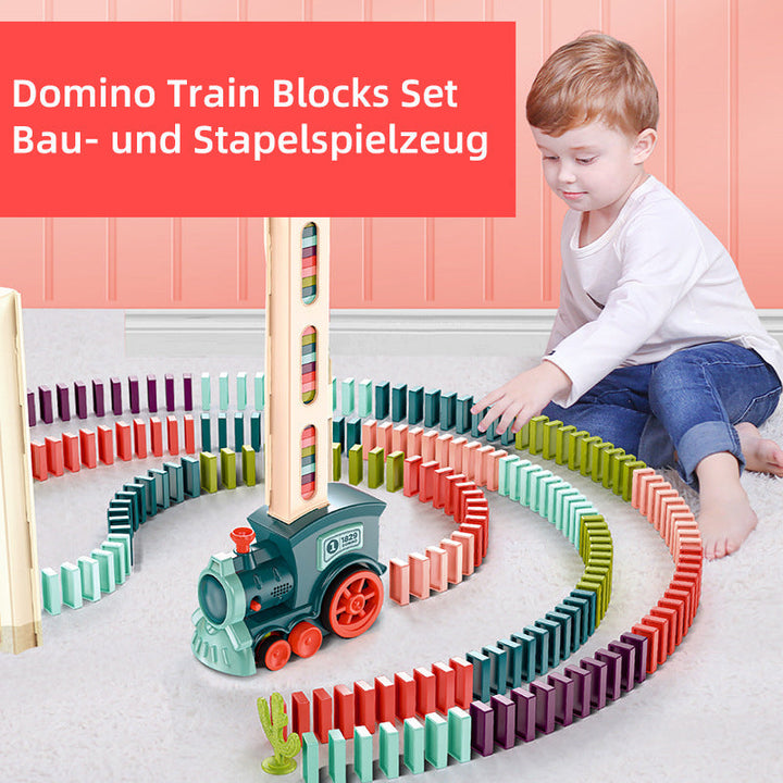 Brehn | Domino-Zug-Baustein-Set, das Baustein-Spielzeug zusammenbaut
