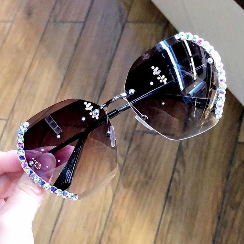 Randlose Sonnenbrille mit Kristall | Brehn