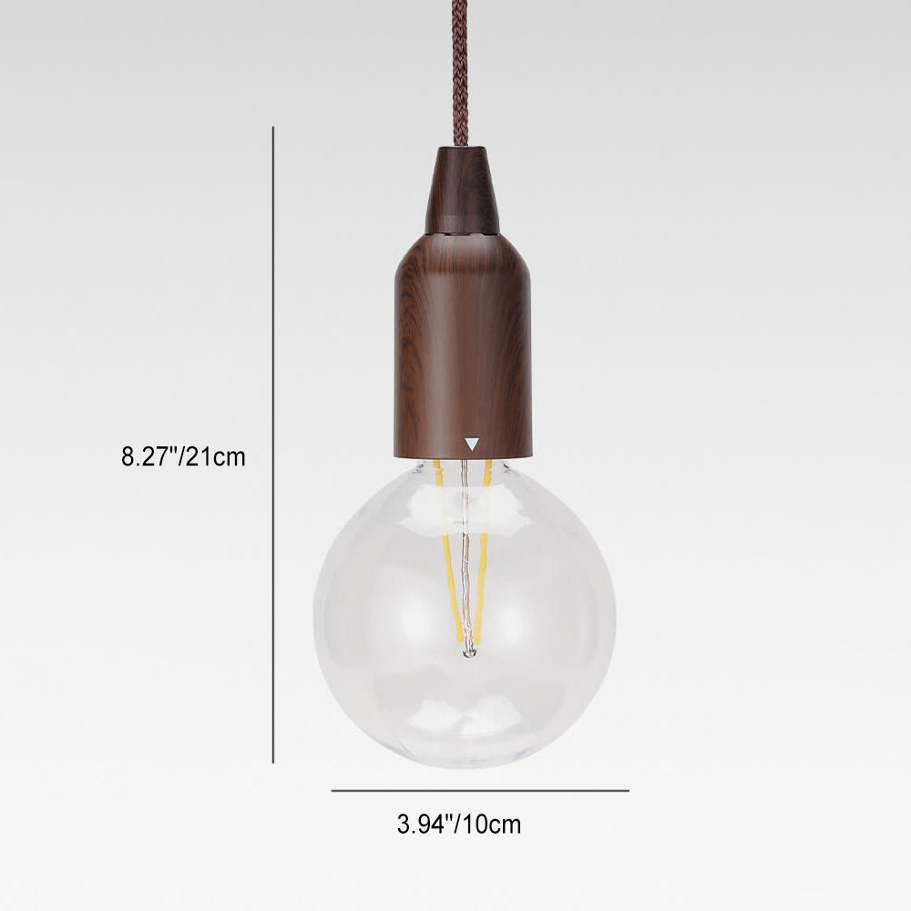 Retro Tragbare Wasserdichte Holz Runde Kegel Batterie USB 1-Licht Camping Außenlicht | Brehn