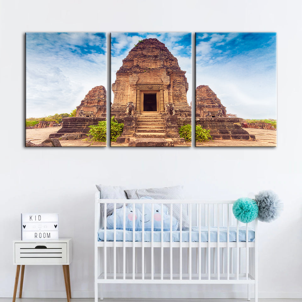 Antiker Tempel 3 Stück - Canvas Wandkunst Gemälde