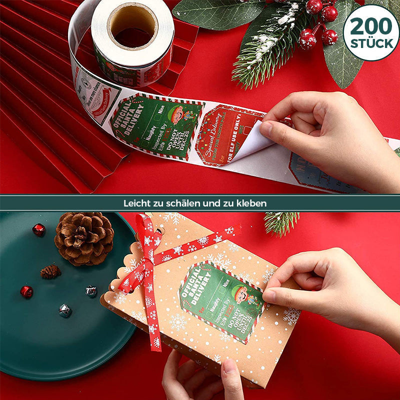 Weihnachtsdekoration Aufkleberrolle(200 Stück) | Brehn