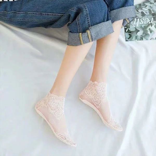 Brehn | Rutschfeste Spitzensocken für Damen