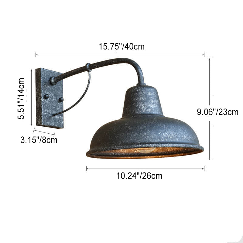 Vintage Iron Barn Wasserdicht Außen 1-Licht Wand Sconce Lampe | Brehn