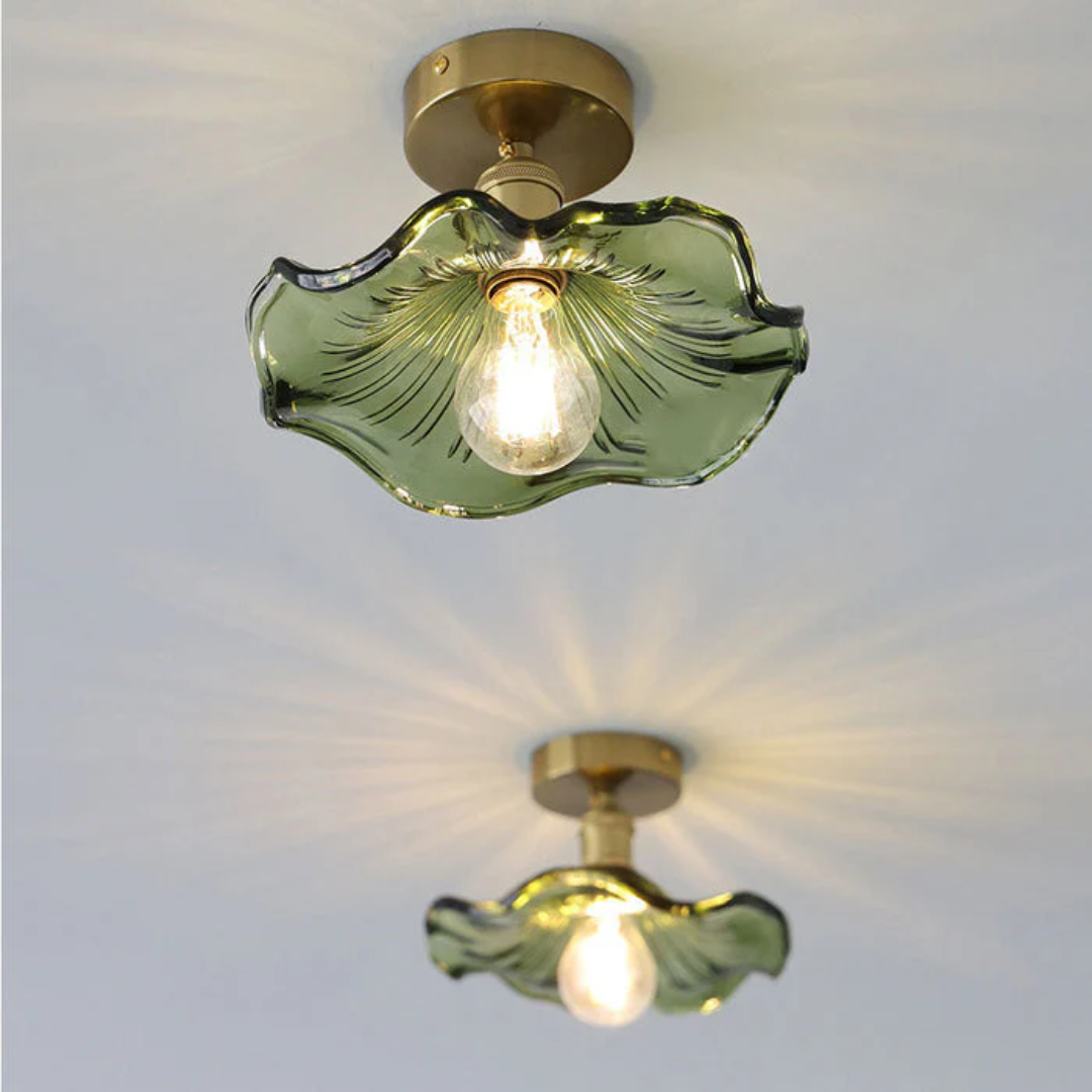 Brehn | Glas Hibiskus Deckenlampe