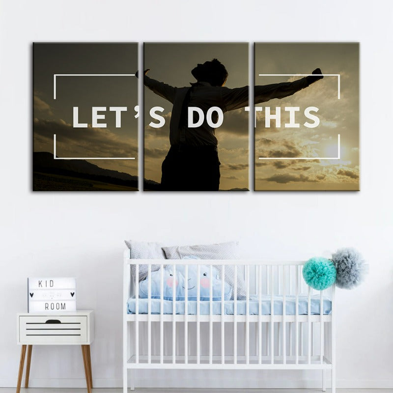 Let's Do This-Canvas Wandkunst Gemälde 3 Stück