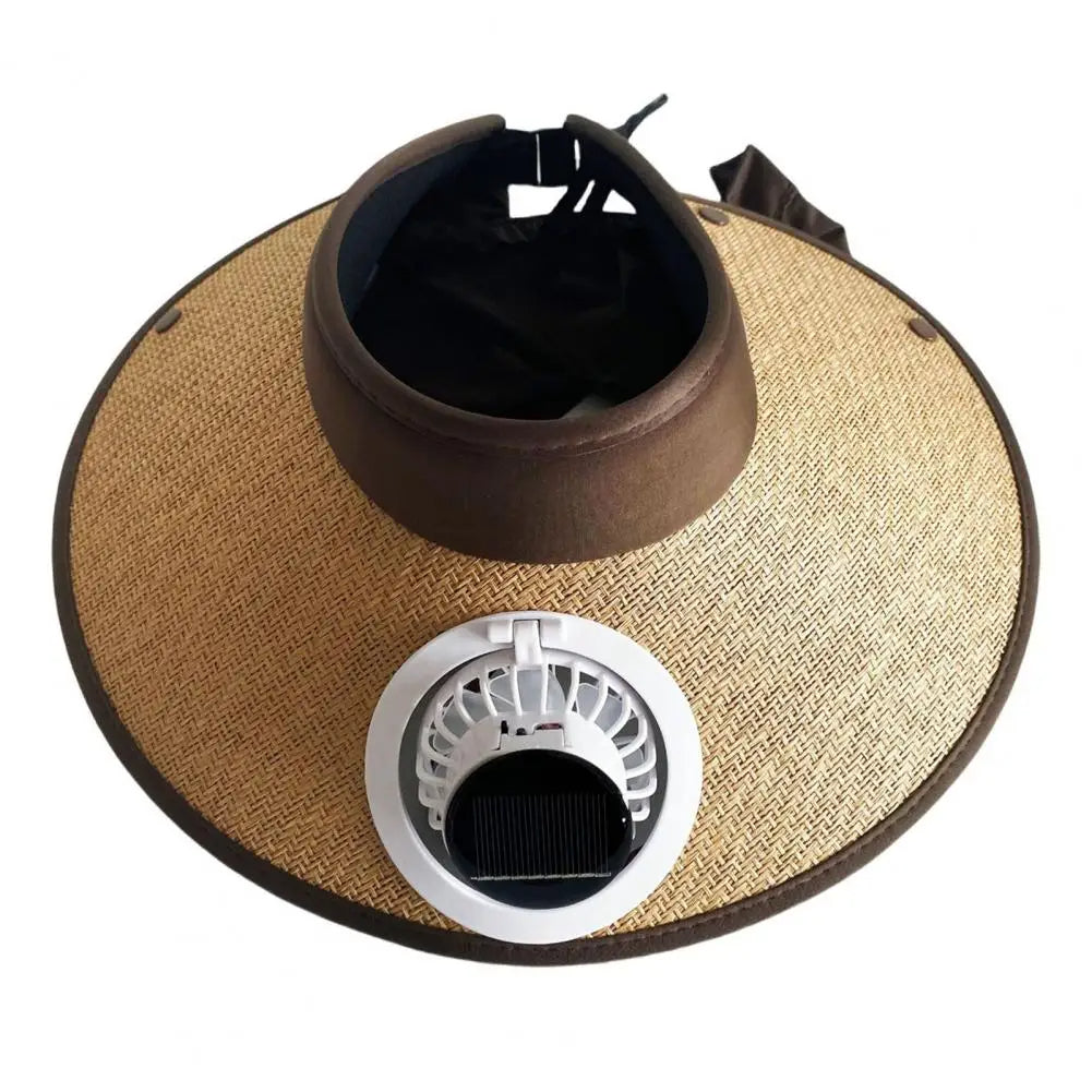 Breiter Rand Sonnenhut mit solarbetriebenem Ventilator | Brehn