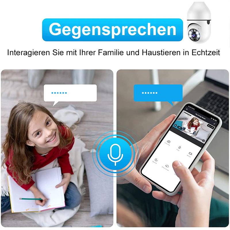 Intelligente drahtlose WiFi Vollfarbkamera mit Glühbirne | Brehn