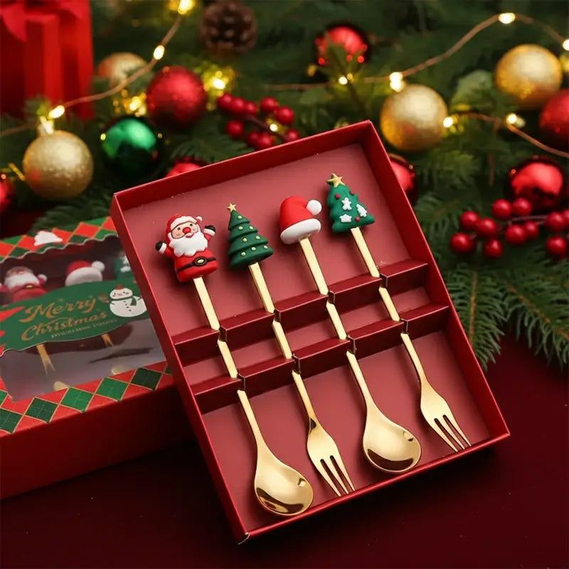 Brehn | Edelstahl Weihnachtsbesteck 4-teilige Sets