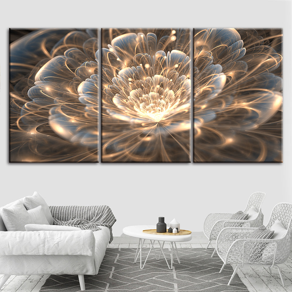 Mystische Blume, 3-teilig – Leinwandbild