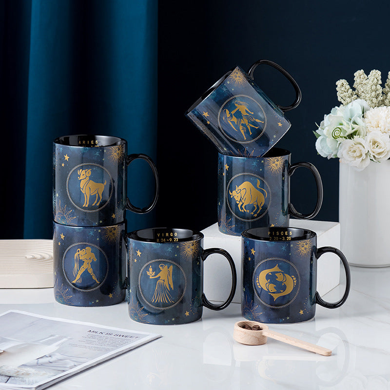 12 Konstellationen Tasse Kobalt Blau Keramik Kaffeetasse | Brehn