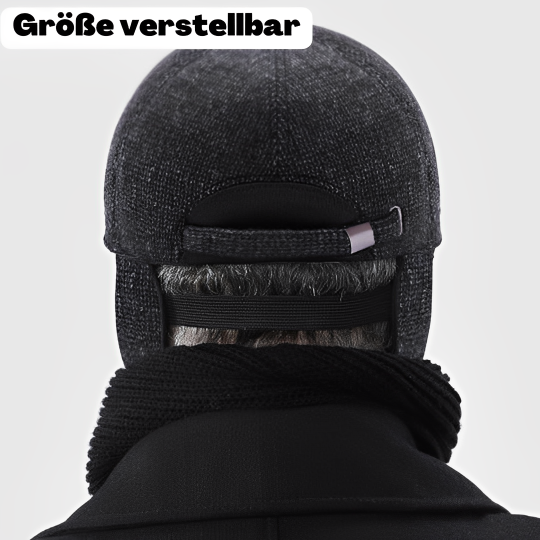 Brehn Winter Baseball Cap | Warme Herren-Mütze mit einklappbaren Ohrenschützern (Verstellbar 57-61cm)