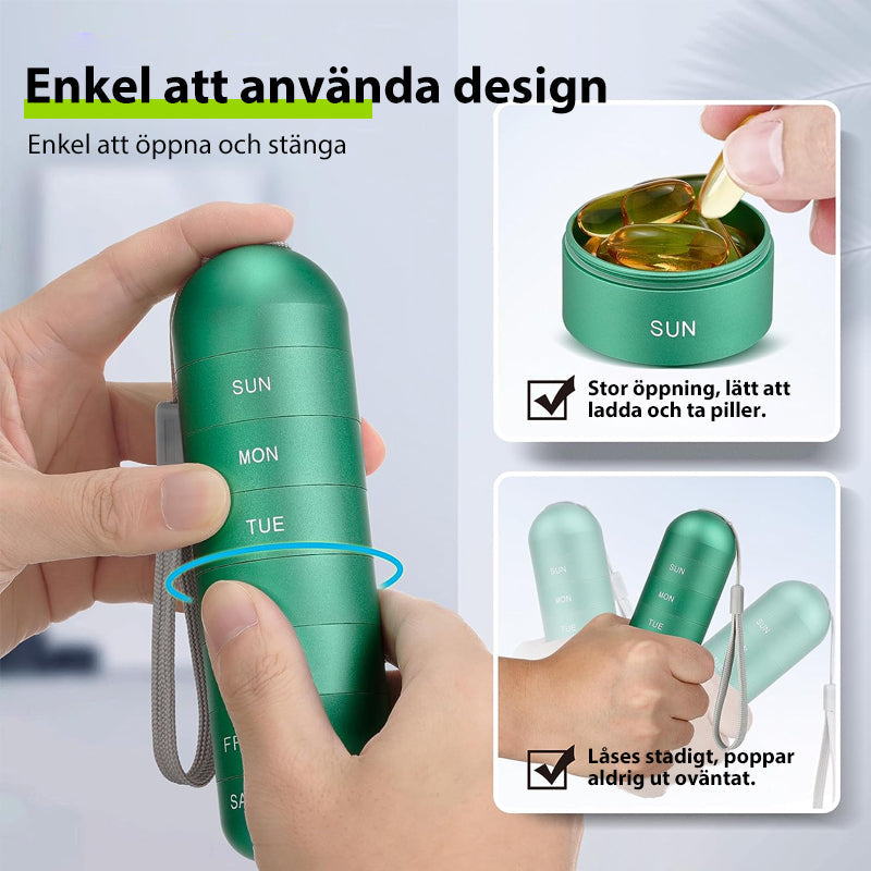 Brehn | 7-Tage tragbare Pillendose für Reisen